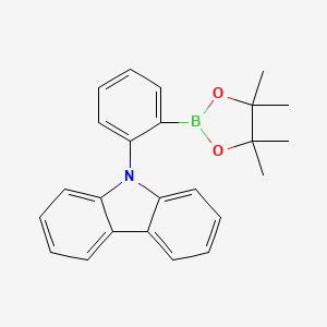 Chemical structure of 2-(9H-carbazol-9-yl)phenylboronic acid pinacol ester