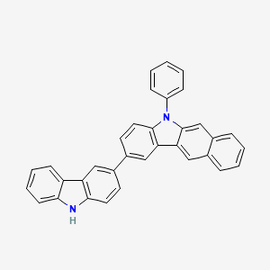 Chemical structure of 2-(9H-Carbazol-3-yl)-5-phenyl-5H-benzo[b]carbazole