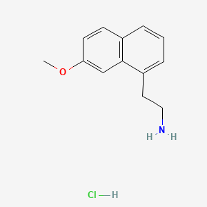 Chemical structure of 2-(7-methoxynaphthalen-1-yl)ethanamine,hydrochloride