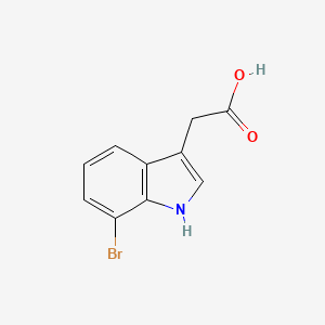 Chemical structure of 2-(7-Bromo-1H-indol-3-yl)acetic acid