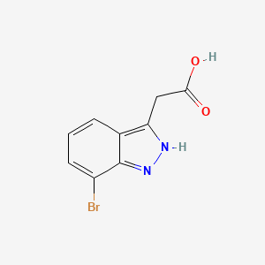 Chemical structure of 2-(7-Bromo-1H-indazol-3-yl)acetic acid