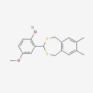 Chemical structure of 2-(7,8-Dimethyl-1,5-dihydrobenzo[e][1,3]dithiepin-3-yl)-4-methoxyphenol