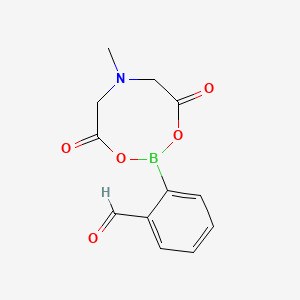 Chemical structure of 2-(6-Methyl-4,8-dioxo-1,3,6,2-dioxazaborocan-2-yl)benzaldehyde