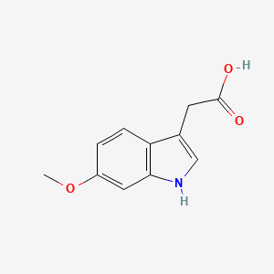 Chemical structure of 2-(6-Methoxy-1H-indol-3-yl)acetic acid