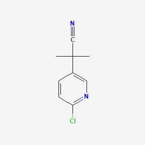 Chemical structure of 2-(6-Chloropyridin-3-yl)-2-methylpropanenitrile