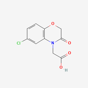 Chemical structure of 2-(6-Chloro-3-oxo-2H-benzo[b][1,4]oxazin-4(3H)-yl)acetic acid