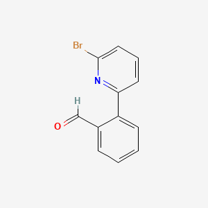 Chemical structure of 2-(6-Bromopyridin-2-yl)benzaldehyde