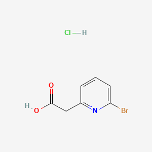 Chemical structure of 2-(6-BroMopyridin-2-yl)aceticacidhydrochloride