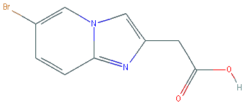Chemical structure of 2-(6-Bromoimidazo[1,2-a]pyridin-2-yl)acetic acid