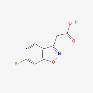 Chemical structure of 2-(6-Bromo-1,2-benzoxazol-3-yl)acetic acid