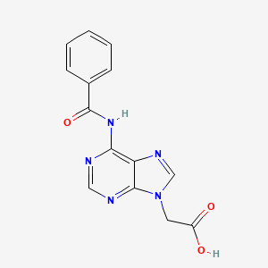 Chemical structure of (6-Benzamido-9H-purin-9-yl)acetic acid