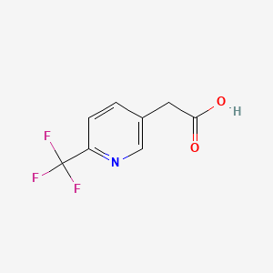 Chemical structure of 2-(6-(Trifluoromethyl)pyridin-3-yl)acetic acid