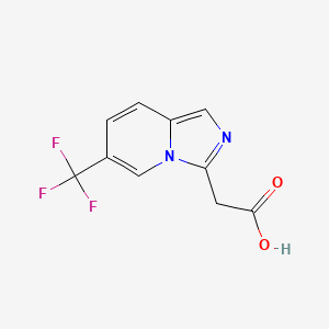Chemical structure of 2-(6-(Trifluoromethyl)imidazo[1,5-a]pyridin-3-yl)acetic acid