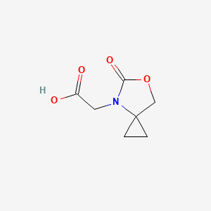 Chemical structure of 2-(5-Oxo-6-oxa-4-azaspiro[2.4]heptan-4-yl)acetic acid