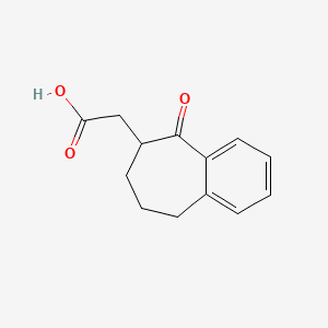Chemical structure of 2-(5-oxo-6,7,8,9-tetrahydrobenzo[7]annulen-6-yl)acetic acid