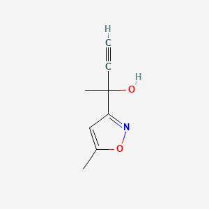 Chemical structure of 2-(5-Methylisoxazol-3-yl)but-3-yn-2-ol