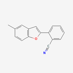 Chemical structure of 2-(5-methylbenzofuran-2-yl)benzonitrile