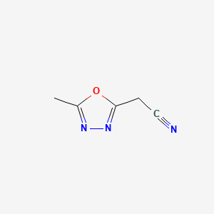 Chemical structure of (5-Methyl-1,3,4-oxadiazol-2-YL)acetonitrile