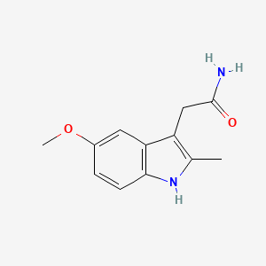 Chemical structure of 2-(5-Methoxy-2-methyl-1H-indol-3-yl)acetamide