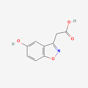 Chemical structure of 2-(5-Hydroxy-1,2-benzoxazol-3-yl)acetic acid
