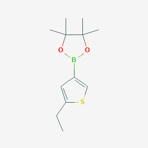 Chemical structure of 2-(5-ethylthiophen-3-yl)-4,4,5,5-tetramethyl-1,3,2-dioxaborolane