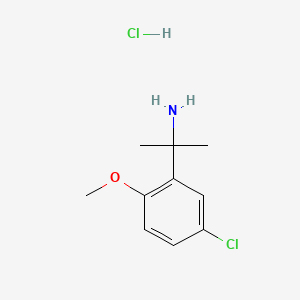 Chemical structure of 2-(5-chloro-2-methoxyphenyl)propan-2-amine hydrochloride