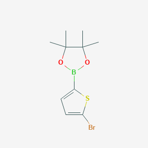 Chemical structure of 2-(5-Bromothiophen-2-yl)-4,4,5,5-Tetramethyl-1,3,2-Dioxaborolane