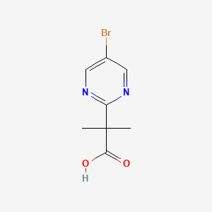Chemical structure of 2-(5-Bromopyrimidin-2-yl)-2-methylpropanoic acid