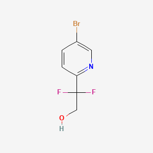 Chemical structure of 2-(5-bromopyridin-2-yl)-2,2-difluoroethan-1-ol