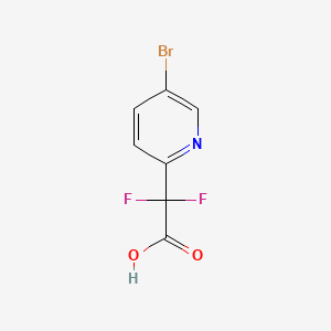 Chemical structure of 2-(5-bromopyridin-2-yl)-2,2-difluoroacetic acid