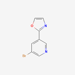 Chemical structure of 2-(5-bromo-3-pyridyl)oxazole