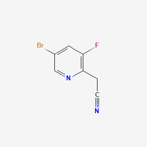 Chemical structure of 2-(5-Bromo-3-fluoropyridin-2-yl)acetonitrile