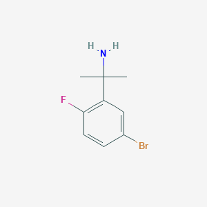 Chemical structure of 2-(5-bromo-2-fluorophenyl)propan-2-amine hydrochloride