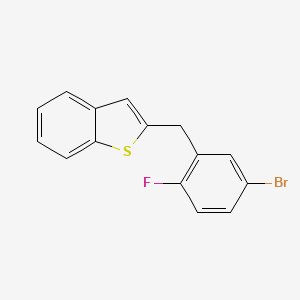 Chemical structure of 2-(5-Bromo-2-fluorobenzyl)benzo[b]thiophene