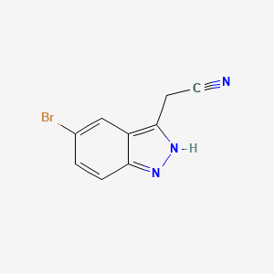 Chemical structure of 2-(5-Bromo-1H-indazol-3-yl)acetonitrile