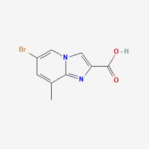 Chemical structure of 2-(5-Bromo-1H-indazol-3-yl)acetic acid