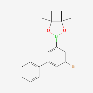 Chemical structure of 2-(5-Bromo-[1,1'-biphenyl]-3-yl)-4,4,5,5-tetramethyl-1,3,2-dioxaborolane