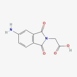 Chemical structure of 2-(5-Amino-1,3-dioxoisoindolin-2-yl)acetic acid