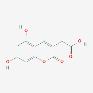 Chemical structure of 2-(5,7-dihydroxy-4-methyl-2-oxo-2H-chromen-3-yl)acetic acid