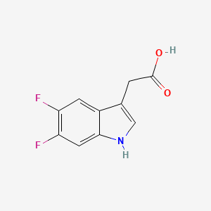Chemical structure of 2-(5,6-Difluoro-1H-indol-3-yl)acetic acid