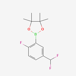 Chemical structure of 2-(5-(Difluoromethyl)-2-fluorophenyl)-4 ,4,5,5-tetramethyl-1,3,2-dioxaborolane