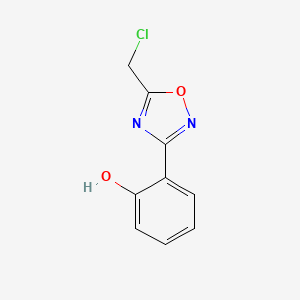 Chemical structure of 2-(5-(Chloromethyl)-1,2,4-oxadiazol-3-yl)phenol