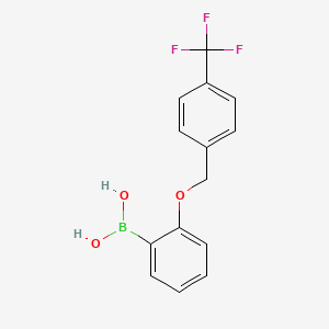 Chemical structure of 2-(4-Trifluoromethylbenzyloxy) phenylboronic acid