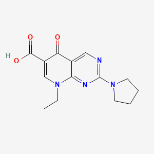 Chemical structure of 2-(4-Oxo-6-(piperazin-1-yl)quinazolin-3(4H)-yl)acetic acid