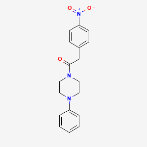 Chemical structure of 2-(4-Nitrophenyl)-1-(4-phenylpiperazin-1-yl)ethanone