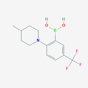 Chemical structure of 2-(4-Methylpiperidin-1-yl)-5-(trifluoromethyl)phenylboronic acid