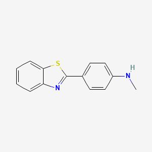Chemical structure of 2-(4'-methylaminophenyl)benzothiazole