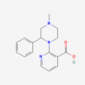 Chemical structure of 2-(4-Methyl-2-phenylpiperazin-1-yl)nicotinic acid