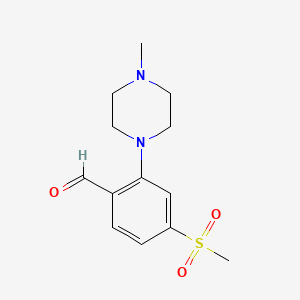 Chemical structure of 2-(4-Methyl-1-piperazinyl)-4-(methylsulfonyl)benzaldehyde