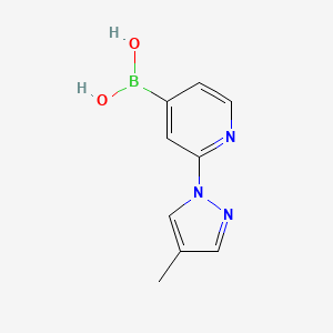 Chemical structure of 2-(4-Methyl-1H-pyrazol-1-yl)pyridine-4-boronic acid
